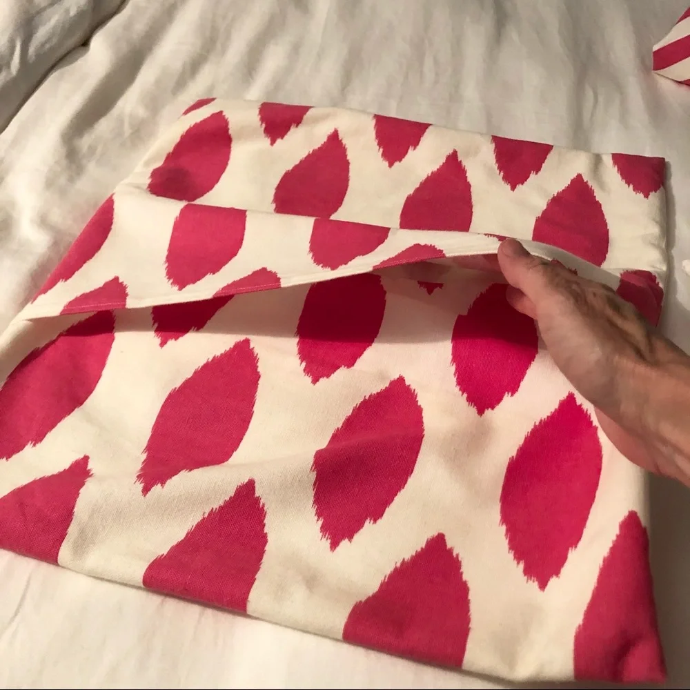 Pink & White Pattern 16” Square Pillow Cov…